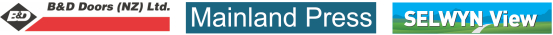 B&D Doors, Mainland Press, Selwyn View Logos